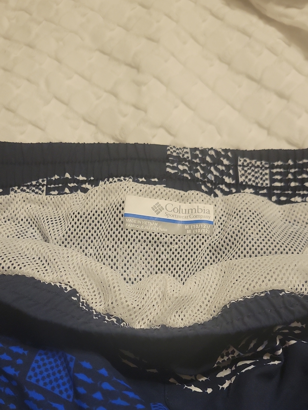 Columbia Navy and White Patterned Swim Shorts Youth